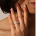 Ασημένιο μισόβερο δαχτυλίδι 925 με ζιργκόν
